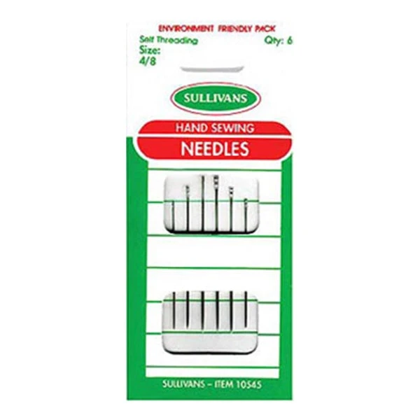 Sullivans Hand Sewing Needles, Self Threading 4/8- 6pc 1 Sullivans Hand Sewing Needles, Self Threading 4/8- 6pc