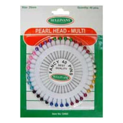 Sullivans Pearl Head Pins, Assorted- 38mm