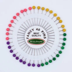 Sullivans Plastic Head Pins, 38mm Assorted Fluro- 40pc