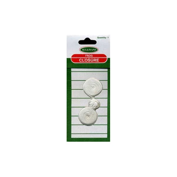Sullivans Frog Closures, White- 60 Mm X 20 Mm 1 Sullivans Frog Closures, White- 60 Mm X 20 Mm
