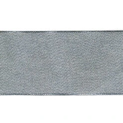 Double Sided Satin Ribbon, Metallic Silver- 15mm X 4m