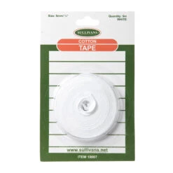Sullivans Cotton Tape, White- 6mm X 5m