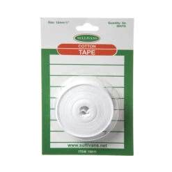 Cotton Tape, White- 12mm X 5m