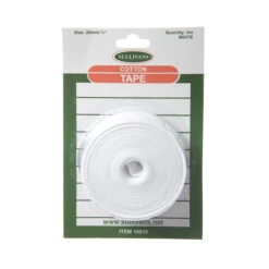 Cotton Tape, White- 20mm X 5m