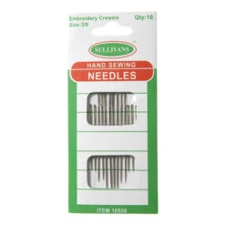 Hand Sewing Needles, Embroidery Crewel Size 3/9- 16pk