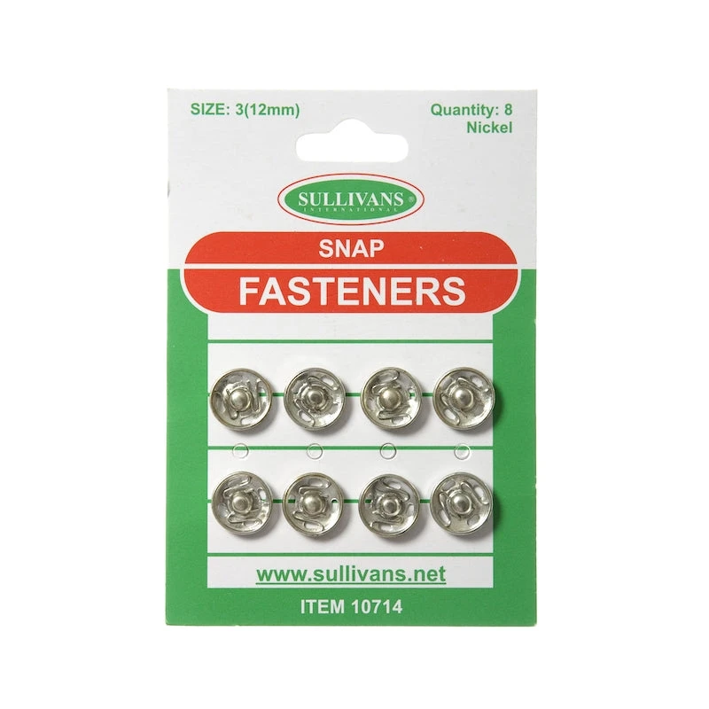 Sullivans Snap Fasteners Size 3, Silver- 8pk 1 Sullivans Snap Fasteners Size 3, Silver- 8pk