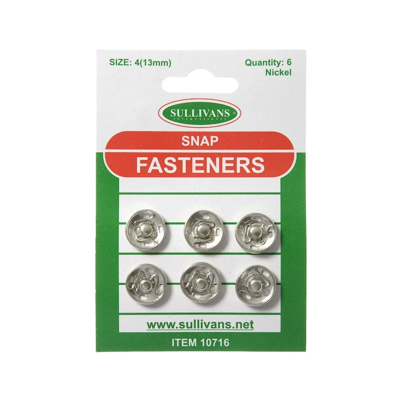 Sullivans Snap Fasteners Size 4, Silver- 6pk 1 Sullivans Snap Fasteners Size 4, Silver- 6pk