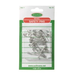 Sullivans Nickel Safety Pins, Size 1- 24pk