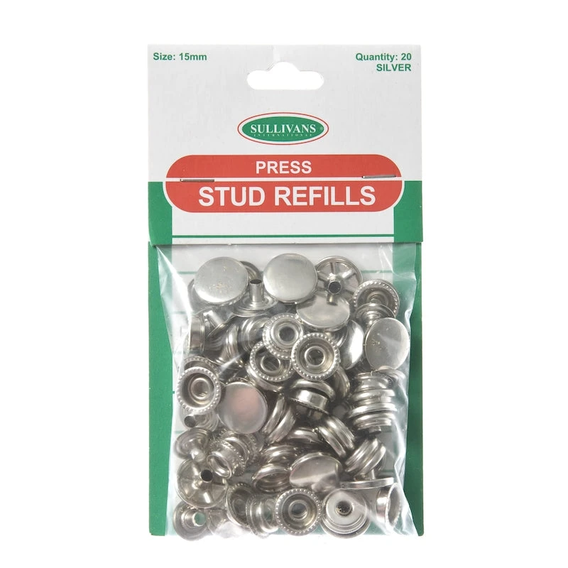 Heavy Duty Press Stud Size 15mm, Silver- 20pk 1 Heavy Duty Press Stud Size 15mm, Silver- 20pk