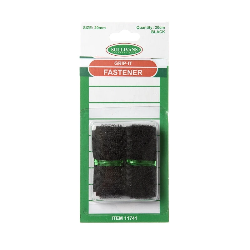 Grip-It Sticky Back Fastener, Black- 20mm X 20cm 1 Grip-It Sticky Back Fastener, Black- 20mm X 20cm
