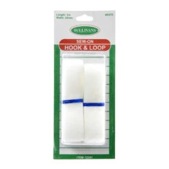 Sullivans Sew-On Hook & Loop, White- 25mm X 1m