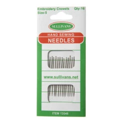Hand Sewing Needles, Embroidery Crewel Size 5- 16pk