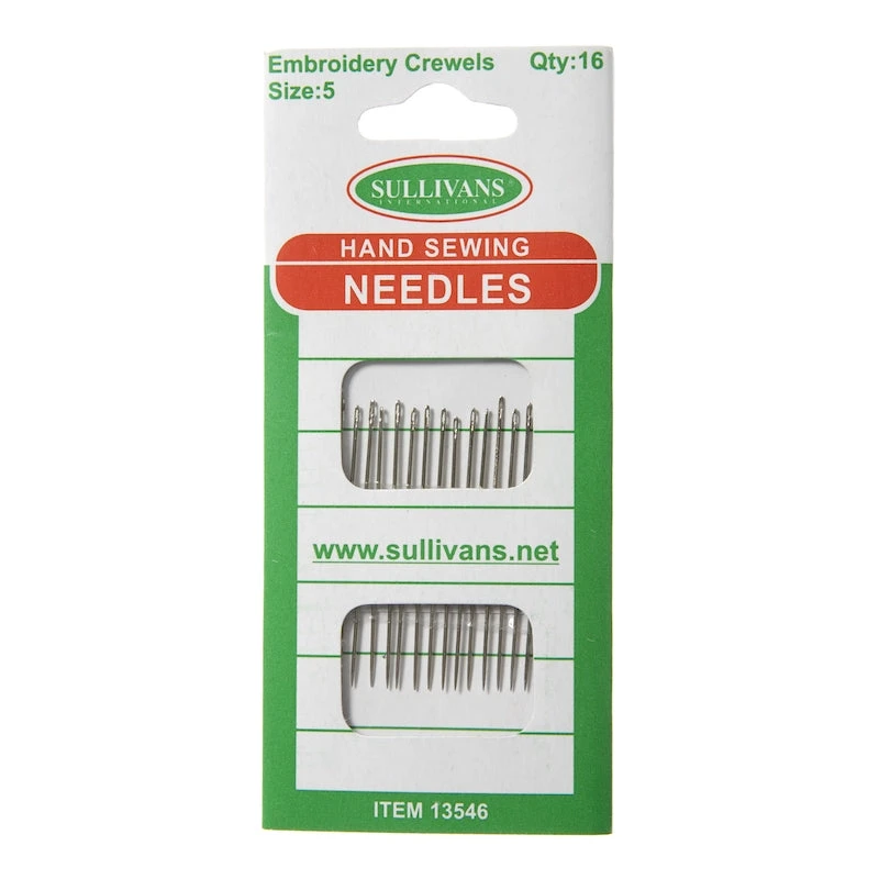 Hand Sewing Needles, Embroidery Crewel Size 5- 16pk 1 Hand Sewing Needles, Embroidery Crewel Size 5- 16pk