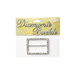 Sullivans Diamante Buckle, Rectangle- 50x35mm
